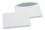 Hvide kuverter af papir, 114 x 162 mm (C6), 80 g, fugtgummieret, vægt ca. 3 g pr. stk.  | PIT Packaging.dk | Alle-konvolutter