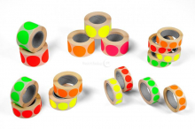 Runde farvede etiketter | PIT Packaging.dk | Alle-konvolutter