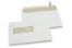 Konvolutter til laserprinter, 156 x 220 mm (EA5), rude til venstre 40 x 110 mm, rude positioneret 20 mm fra venstre og 66 mm fra bunden, ca. 6 g pr. stk.  | PIT Packaging.dk | Alle-konvolutter