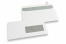 Konvolutter til laserprinter, 110 x 220 mm (DL), rude til højre 40 x 110 mm, rude positioneret 15 mm fra højre og 20 mm fra bunden  | PIT Packaging.dk | Alle-konvolutter