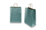 Papirsposer med hank snoet - petrolfarvet metallisk, 260 x 120 x 350 mm, 90 g | PIT Packaging.dk | Alle-konvolutter
