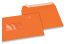 Orange rudekuverter, 162 x 229 mm (A5), rude til venstre, rudeformat 45 x 90 mm, rudeplacering 20 mm fra venstre/60 mm fra bunden, selvklæbende med dækstrimmel, 120 g farvet papir | PIT Packaging.dk | Alle-konvolutter
