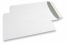 Hvide kuverter af papir, 240 x 340 mm (EC4), 120 g, selvklæbende med dækstrimmel, vægt ca. 21 g pr. stk. | PIT Packaging.dk | Alle-konvolutter
