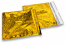 Guld holografisk metallisk foliekuverter - 165 x 165 mm | PIT Packaging.dk | Alle-konvolutter