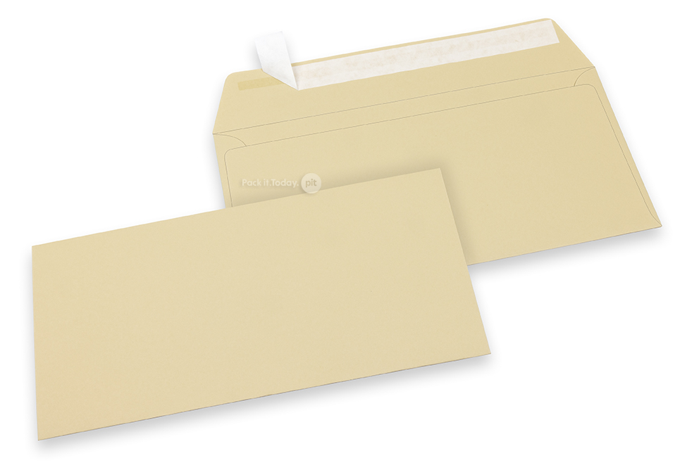 Farvede kuverter - Kamelfarvede, 110 x 220 mm