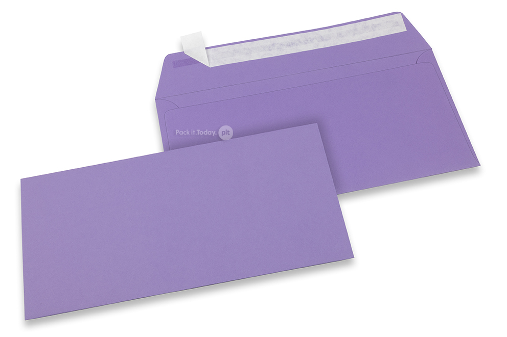 Farvede kuverter - Lilla, 110 x 220 mm 