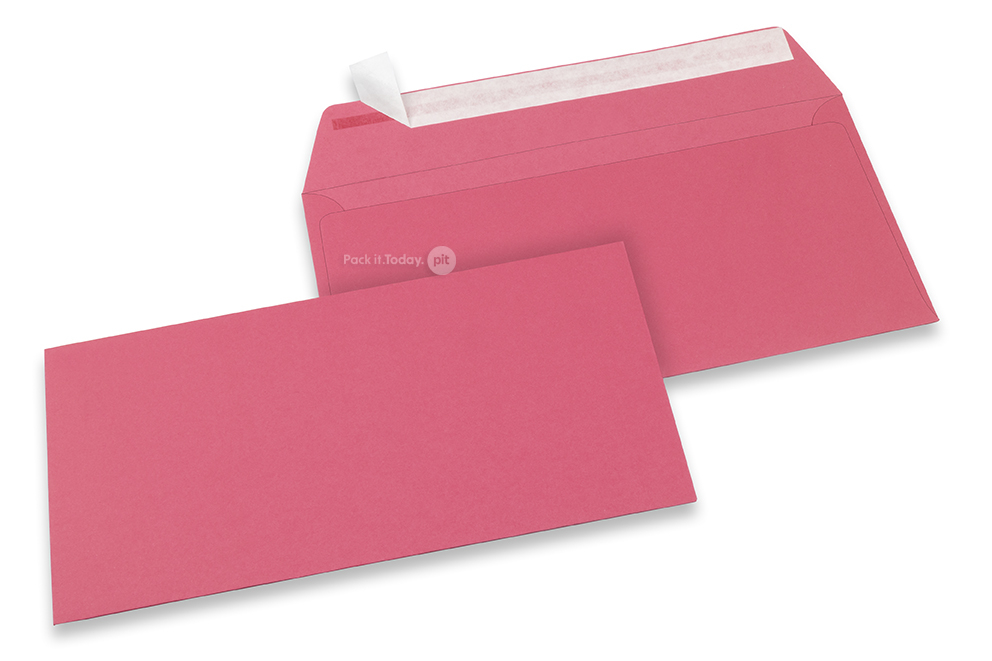 Farvede kuverter - Pink, 110 x 220 mm