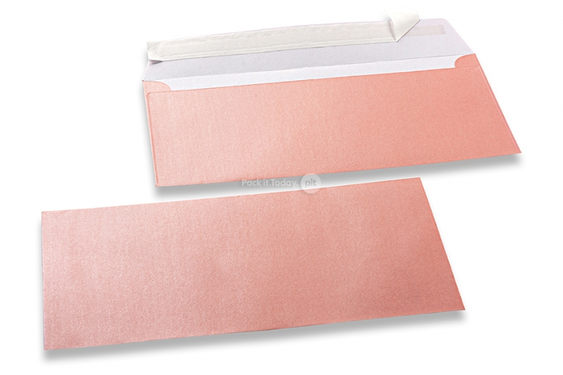 Babylyserøde kuverter med perlemorseffekt - 110 x 220 mm