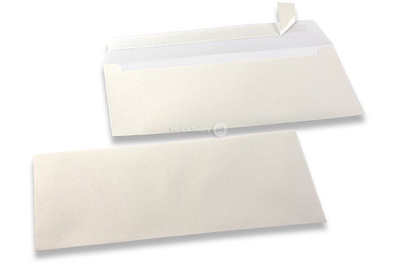 Hvide kuverter med perlemorseffekt - 110 x 220 mm