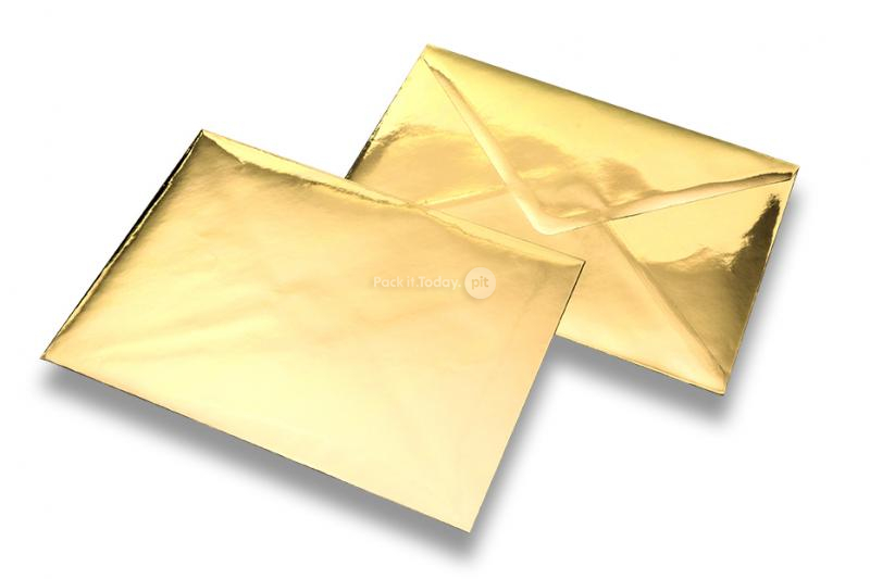Glansfulde kuverter i guldmetallic