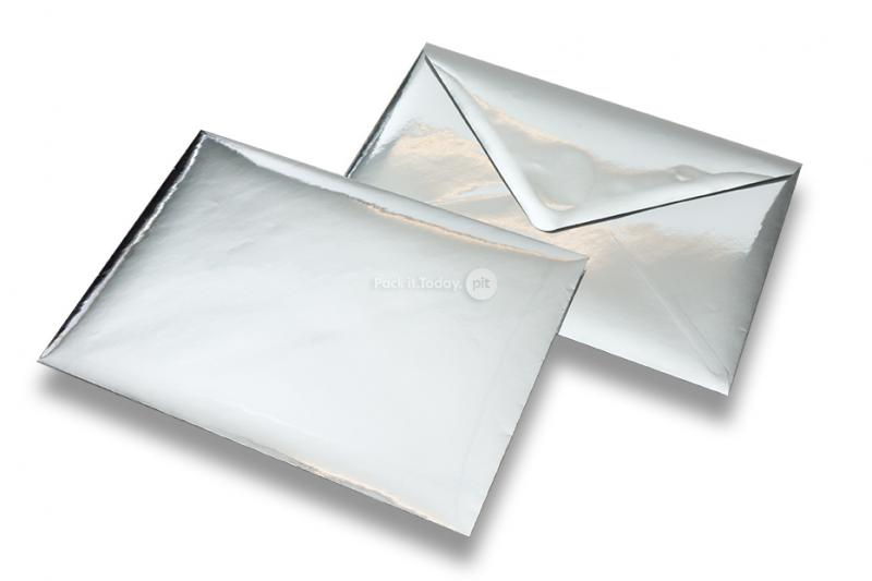 Glansfulde kuverter i sølvmetallic