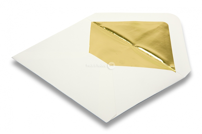 Forede elfenbenshvide kuverter - Guldfarvet for