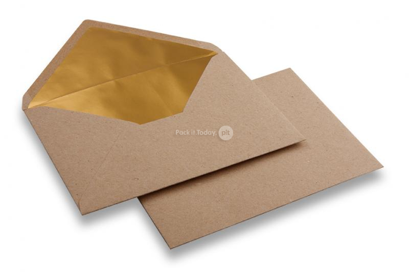 Forede kuverter af kraftpapir - 114 x 162 mm (C6), guld