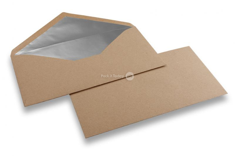 Forede kuverter af kraftpapir - 110 x 220 mm (EA 5/6), sølv