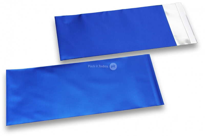 Mørkeblå farvede mat metallisk foliekuverter - 110 x 220 mm