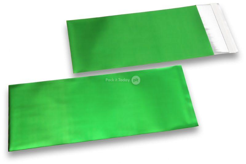 Grønne farvede mat metallisk foliekuverter - 110 x 220 mm