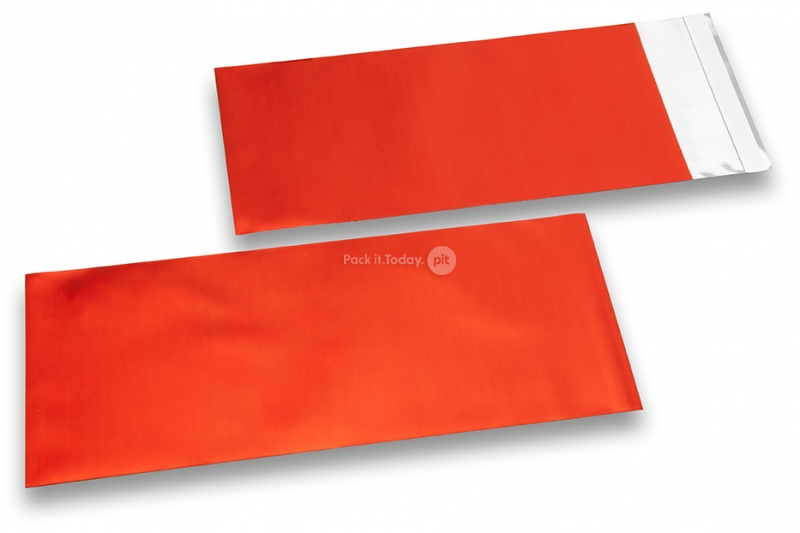 Røde farvede mat metallisk foliekuverter - 110 x 220 mm