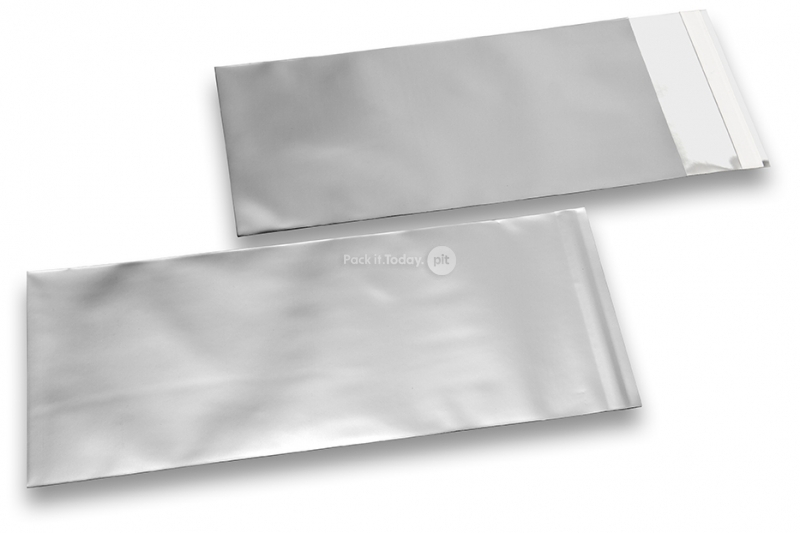 Sølv farvede mat metallisk foliekuverter - 110 x 220 mm