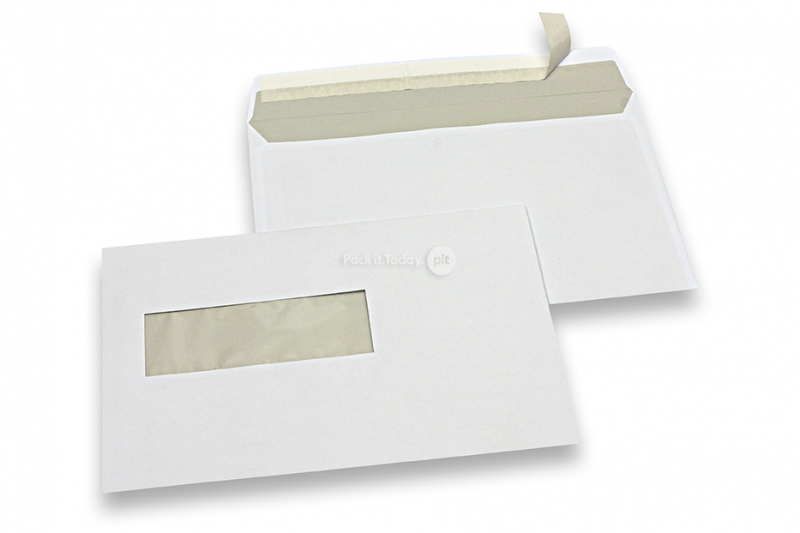 Konvolutter til laserprinter, 156 x 220 mm (EA5), rude til venstre 40 x 110 mm, rude positioneret 20 mm fra venstre og 66 mm fra bunden, ca. 6 g pr. stk. 