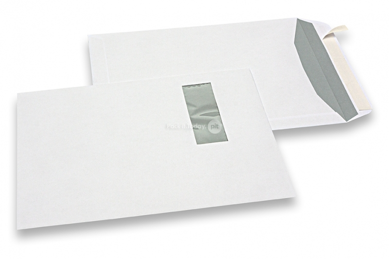 Konvolutter til laserprinter, 229 x 324 mm (C4), rude til venstre 40 x 110 mm, rude positioneret 20 mm fra venstre og 60 mm fra top, vægt ca. 19 g pr. stk. 