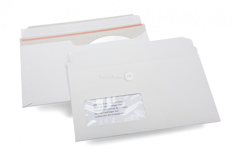 Papkuverter med multimedie-lomme - CD/DVD-konvolut med rude