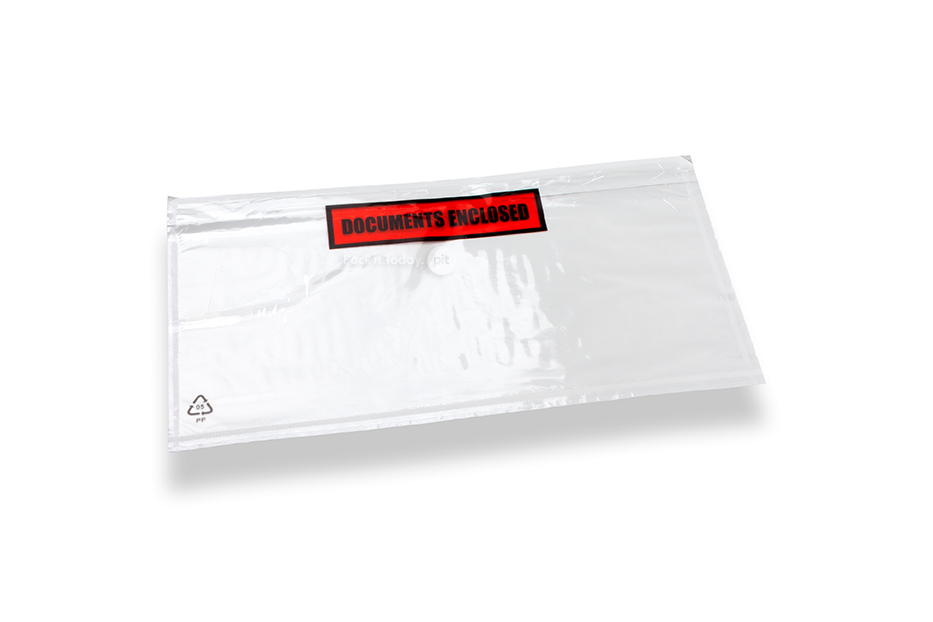 Plastlommer til følgebrev trykt - DL, 122 x 225 mm