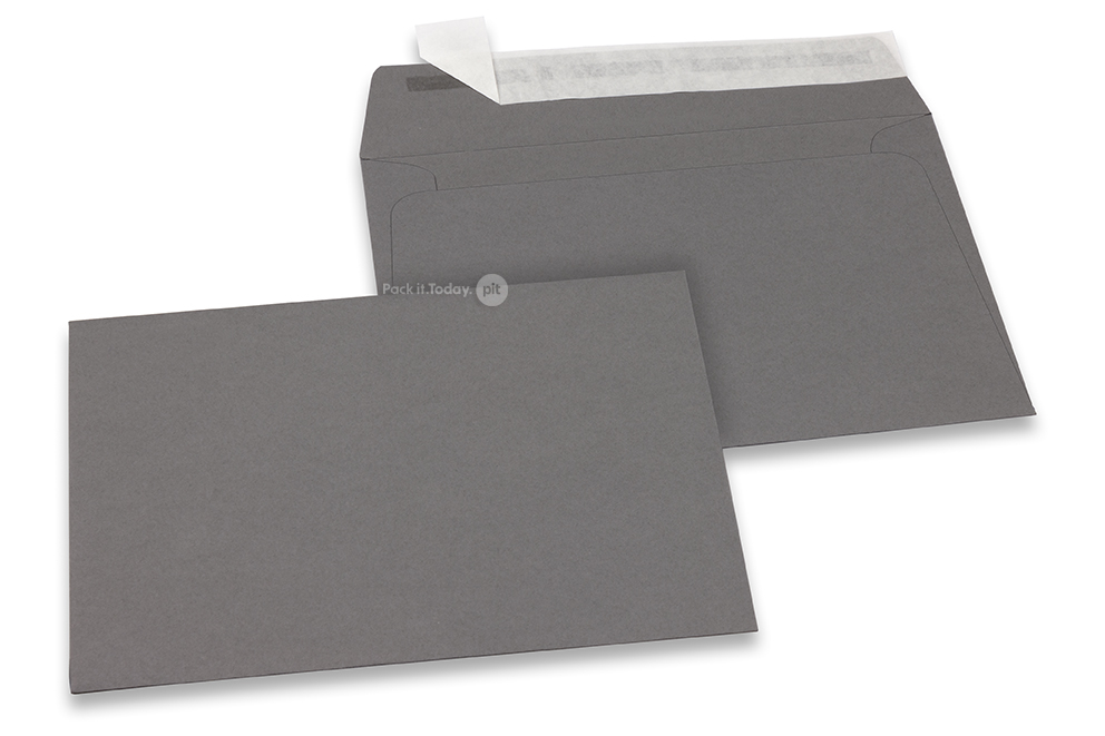 Farvede kuverter - Antracit, 114 x 162 mm
