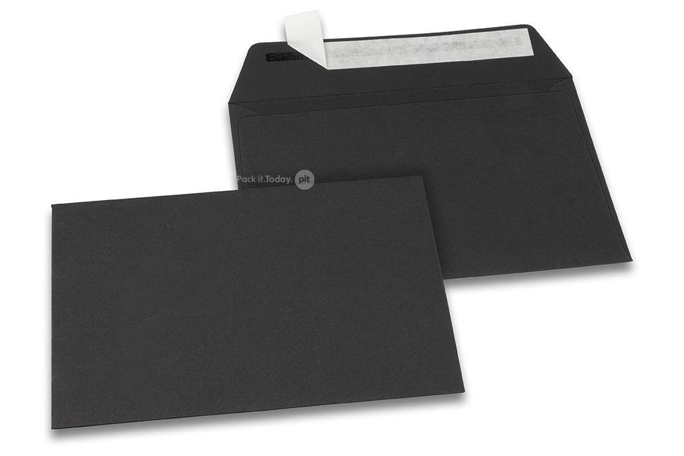 Farvede kuverter - Sorte, 114 x 162 mm 