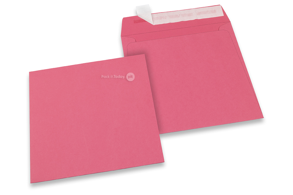 Farvede kuverter - Pink, 160 x 160 mm