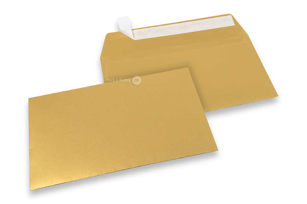 Farvede kuverter - Guldmetallisk, 162 x 229 mm 