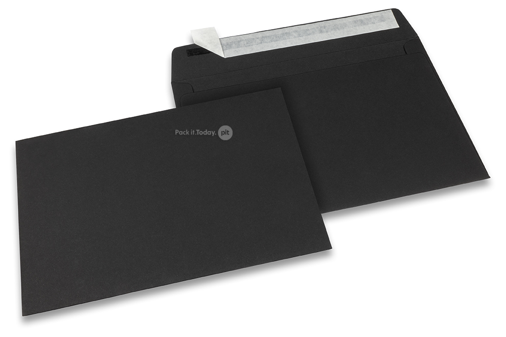 Farvede kuverter - Sorte, 162 x 229 mm