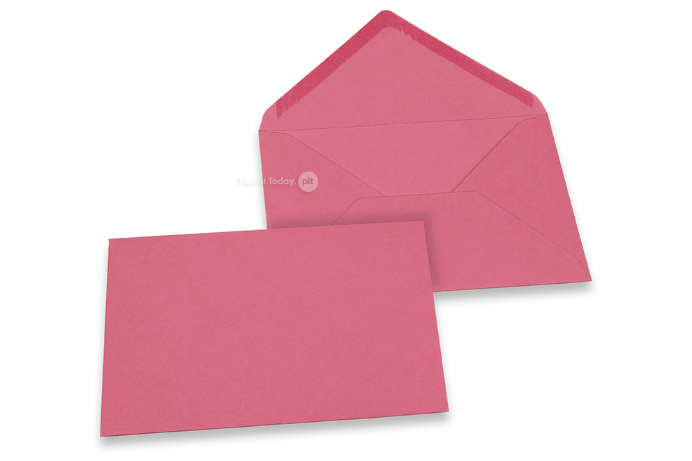 Farvede kuverter til lykønskningskort - Pink, 114 x 162 mm