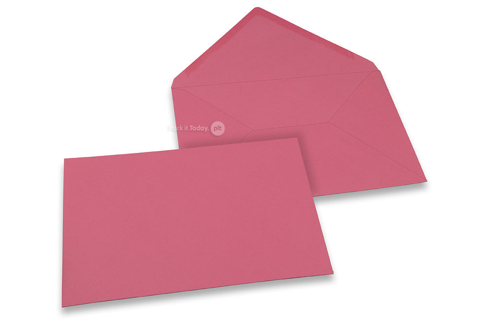 Farvede kuverter til lykønskningskort - Pink, 162 x 229 mm