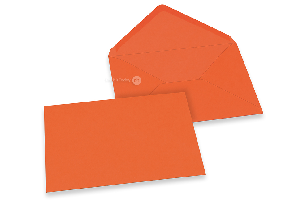 Farvede kuverter til lykønskningskort - Orange, 125 x 175 mm