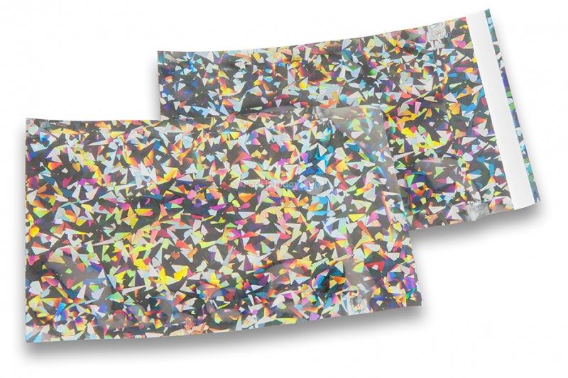Sølv holografisk metallisk foliekuverter  - 114 x 162 mm