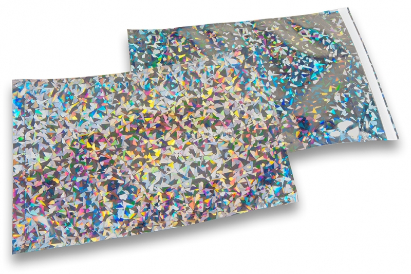 Sølv holografisk metallisk foliekuverter - 162 x 229 mm