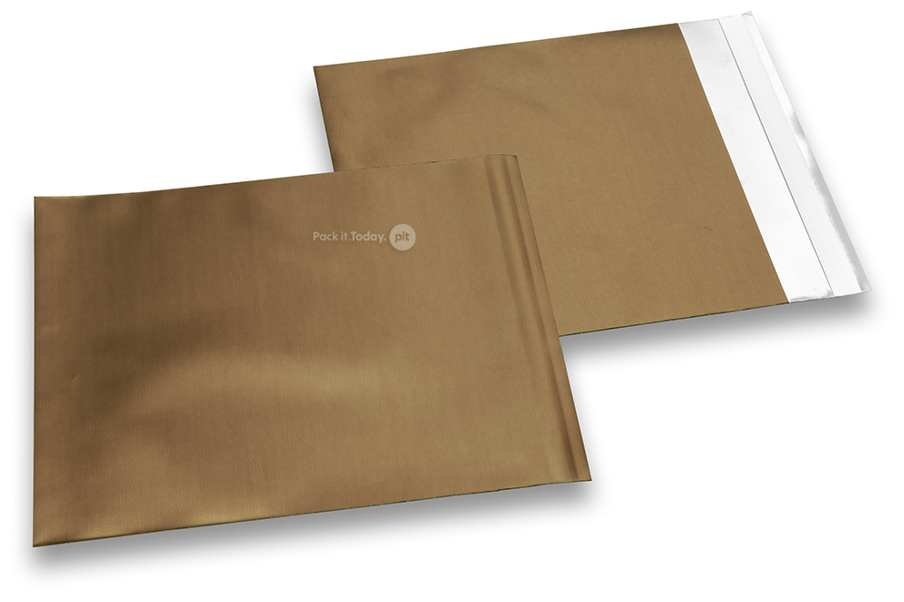 Guld farvede mat metallisk foliekuverter - 165 x 165 mm