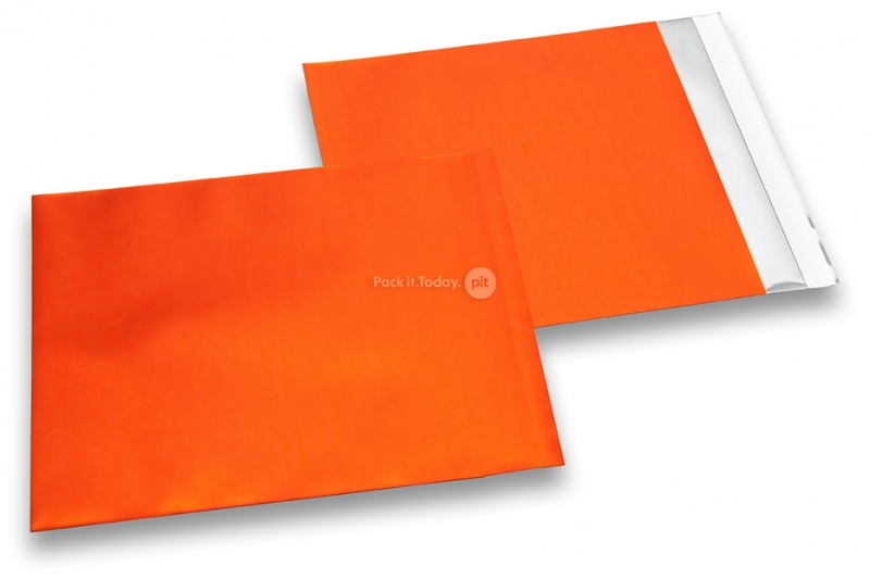 Orange farvede mat metallisk foliekuverter - 165 x 165 mm