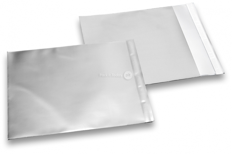 Sølv farvede mat metallisk foliekuverter - 165 x 165 mm