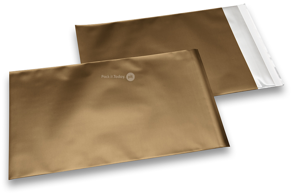 Guld farvede mat metallisk foliekuverter - 180 x 250 mm