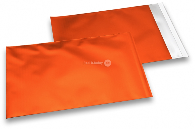 Orange farvede mat metallisk foliekuverter - 180 x 250 mm