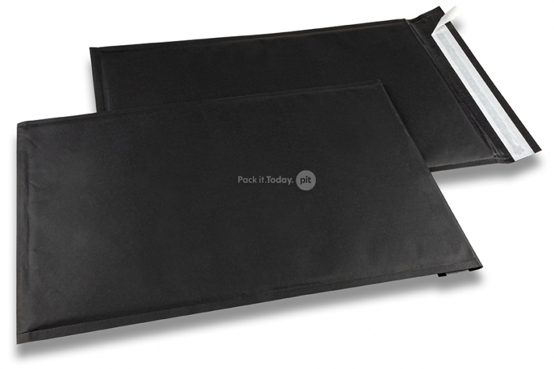 Sort boblekuvert af papir - 320 x 450 mm, 160 g