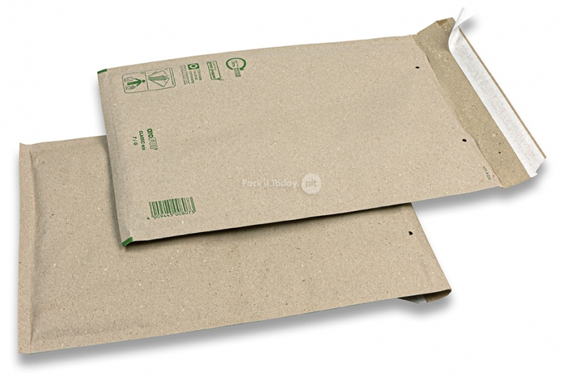 Brune boblekuvert af græspapir - 220 x 340 mm