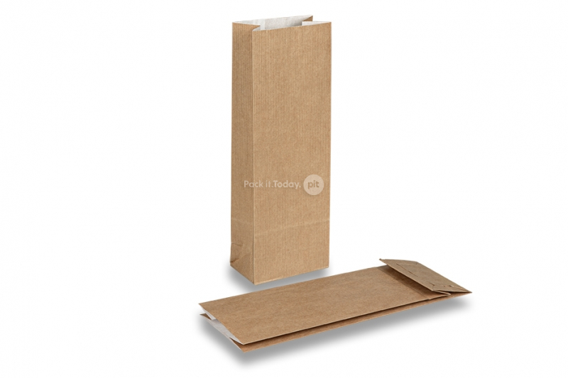 Papirsposer med blokbund brun - 105 x 65 x 298 mm uden vindue, 500 ml