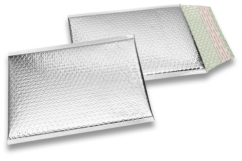 ECO boblekuvert af metallisk plast - sølv 180 x 250 mm