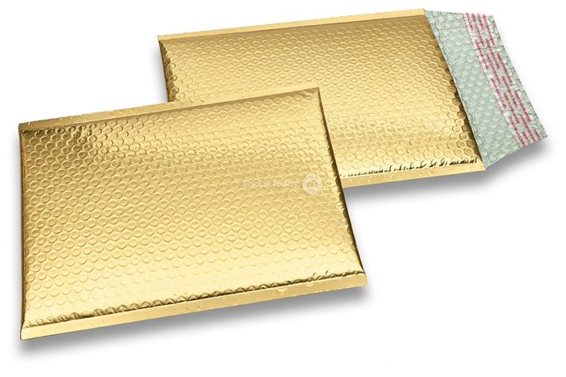 ECO boblekuvert af metallisk plast - guld 180 x 250 mm