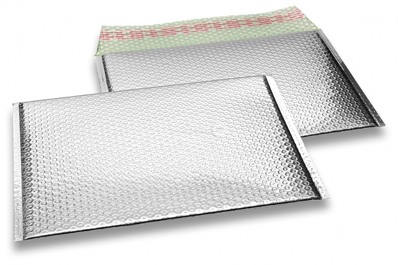 ECO boblekuvert af metallisk plast - sølv 235 x 325 mm