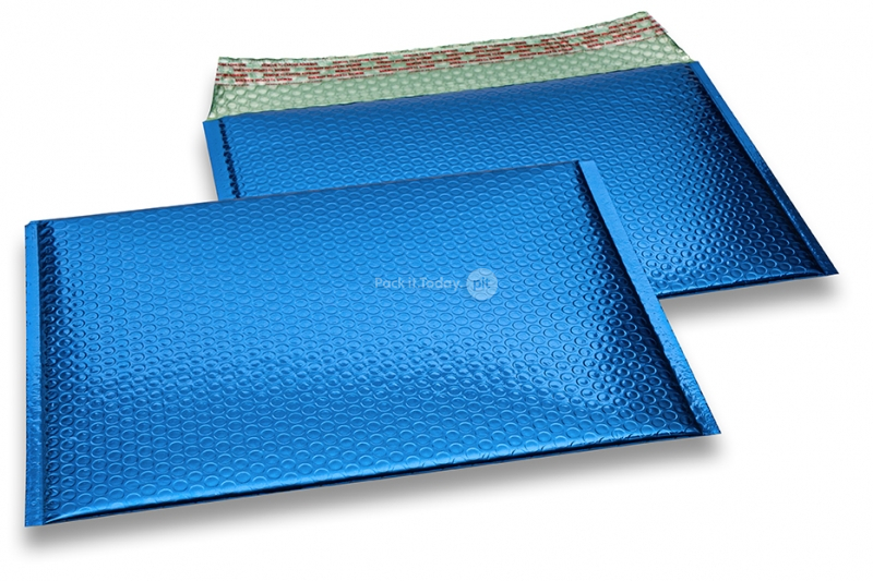 ECO boblekuvert af metallisk plast - mørkeblå 235 x 325 mm