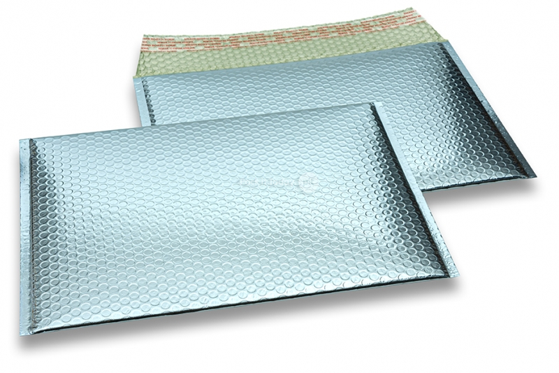 ECO boblekuvert af metallisk plast - isblå 235 x 325 mm