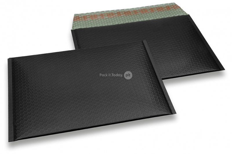ECO boblekuvert af mat metallisk plast - sort 235 x 325 mm